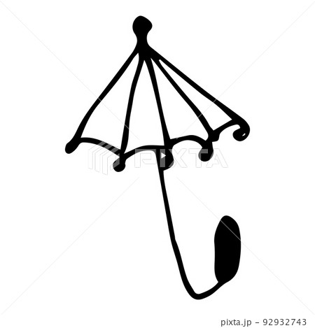 Vector single element accessory outdoor umbrella Vector single element accessory outdoor umbrella 92932743