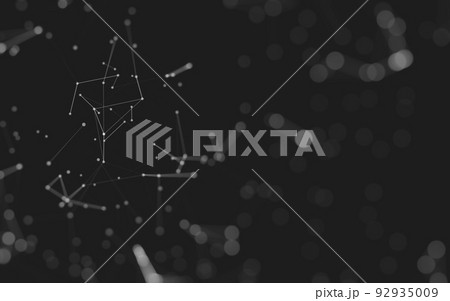 Abstract background. Molecules technology with polygonal shapes, connecting dots and lines. Connection structure. Big data visualization. Abstract background. Molecules technology with polygonal shapes, connecting dots and lines. Connection structure. Big data visualization. 92935009