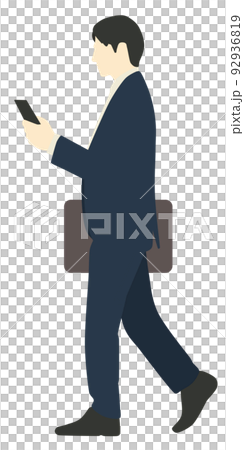 歩きスマホの男性 92936819