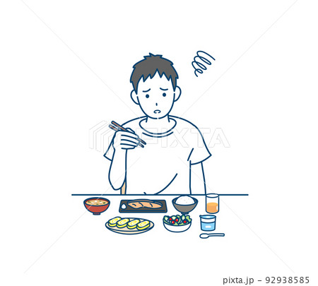 食欲がない 食べれない 味覚障害 若い男性 食事 摂食障害 夏バテ イラスト 食欲がない 食べれない 味覚障害 若い男性 食事 摂食障害 夏バテ イラスト 92938585