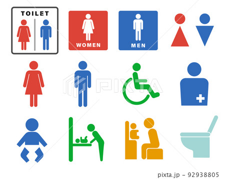 トイレのアイコンセット 92938805