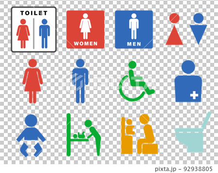 toilet icon set 92938805