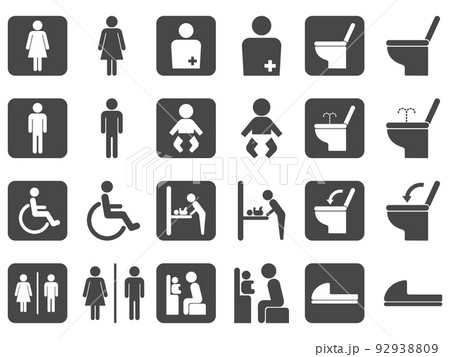 トイレのアイコンセット 92938809