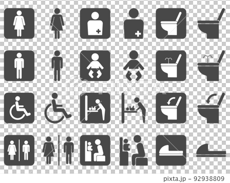 toilet icon set 92938809