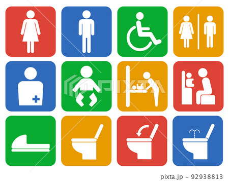 トイレのアイコンセット 92938813