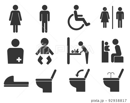トイレのアイコンセット 92938817