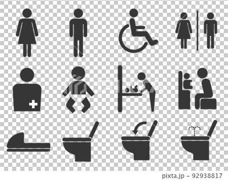 トイレのアイコンセット 92938817
