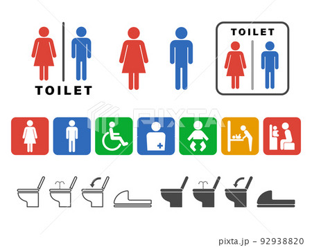 トイレのアイコンセット トイレのアイコンセット 92938820