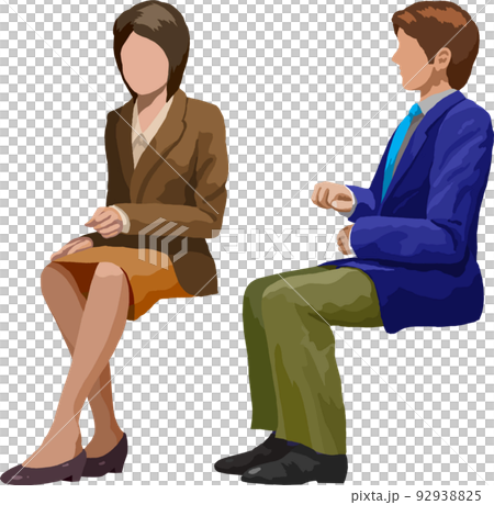 室内の椅子に座る人物スーツ男女イラスト背景透明画像 室内の椅子に座る人物スーツ男女イラスト背景透明画像 92938825
