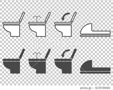 洋式、和式トイレのアイコンセット 洋式、和式トイレのアイコンセット 92939060