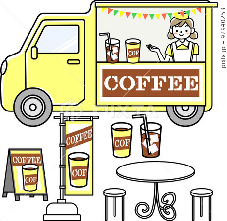 コーヒーのキッチンカーセット コーヒーのキッチンカーセット 92940253