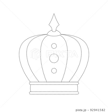 Crown tracing worksheet for kids 92941582