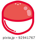 赤色のガチャポンのガチャガチャカプセル1個のイラスト素材 92941767