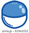青色のガチャポンのガチャガチャカプセル1個のイラスト素材 92942032