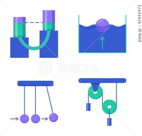 Physics icon set in flat style 92943473