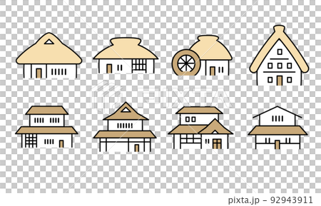 Illustration material of an old folk house. - Stock Illustration ...