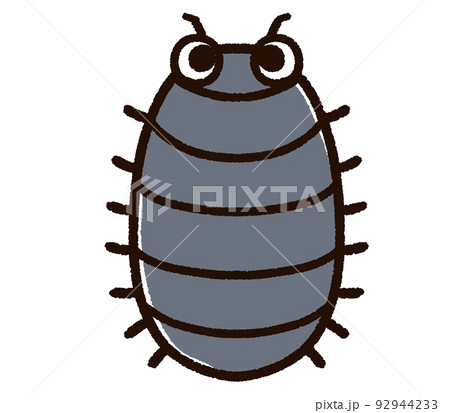 かわいいダンゴムシのキャラクターのイラスト素材