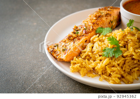 masala rice with salmon tandoori masala rice with salmon tandoori 92945362