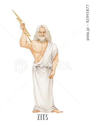 ギリシア神話 神　ゼウス　水彩 イラスト 92945877