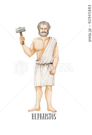 ギリシア神話 神　ヘパイストス　水彩 イラスト 92945883
