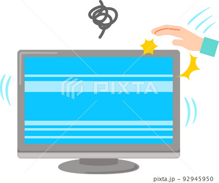 壊れたテレビを叩く手 壊れたテレビを叩く手 92945950