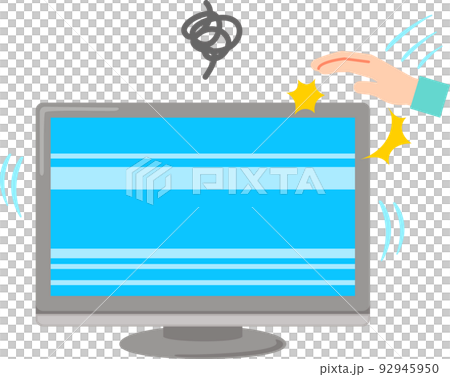 壊れたテレビを叩く手 壊れたテレビを叩く手 92945950