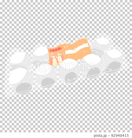 食材カラーイラスト：卵（白、鶏卵、店頭販売用パック入り、10個）背景なし、線なし、漫画アニメ塗り 92948415