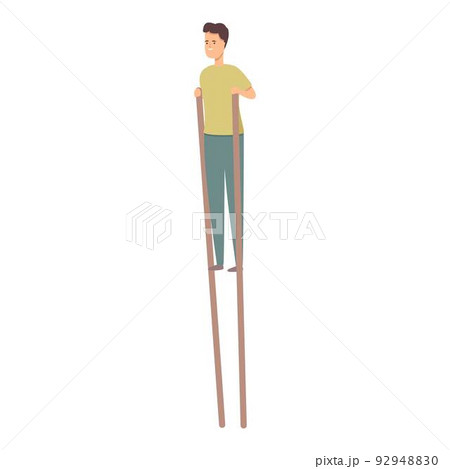 Stilt walker icon cartoon vector. Street leg. Long festival 92948830