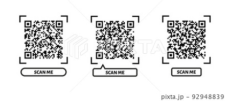 Scan me QR code design. QR code for payment, text transfer with scan me button. Vector illustration 92948839