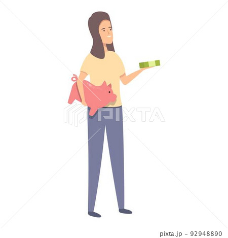 Piggy bank icon cartoon vector. Child money. Future save 92948890