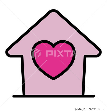 Home care icon outline vector. Heart charity. Service love 92949295