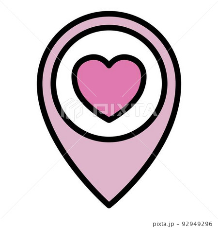 Social help location icon outline vector. Charity service. Hard care Social help location icon outline vector. Charity service. Hard care 92949296