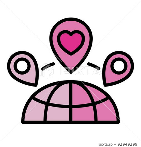 Global charity icon outline vector. Social care. Team group Global charity icon outline vector. Social care. Team group 92949299