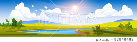 Cartoon nature landscape day time background Cartoon nature landscape day time background 92949495