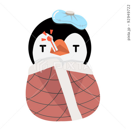 penguin little  in blanket cartoon 92949722