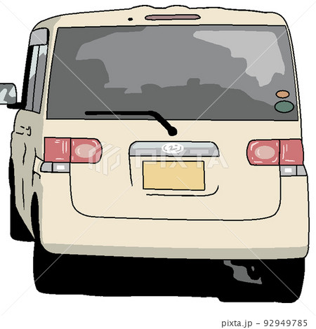 後ろから見た軽自動車のイラスト【後部・乗用車・ドライブ】のイラスト素材 [92949785] - PIXTA