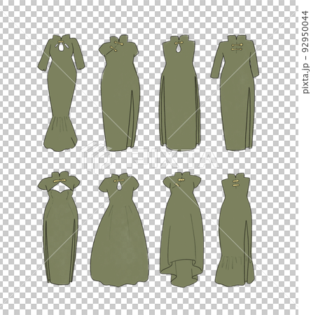 卡其色中式服飾插畫集 卡其色中式服飾插畫集 92950044