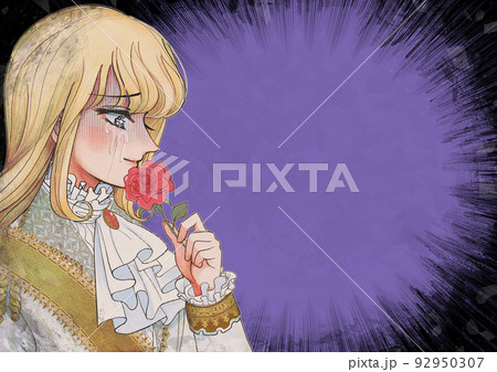 少女マンガ風の美しい皇子様が落ち込むアイキャッチ 92950307
