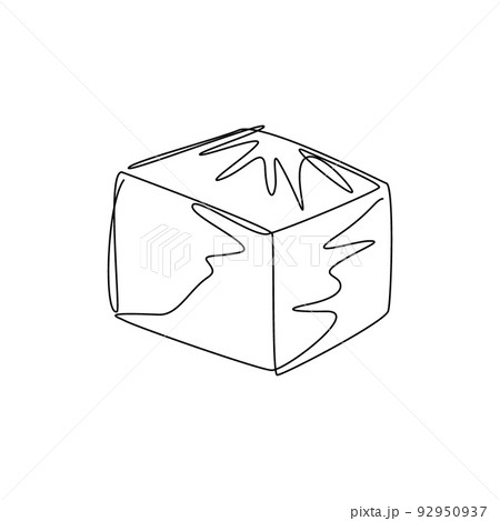Continuous one line drawing cardboard boxes icon. Container template. Carton packaging. Closed carton delivery packaging box flat design isolated. Single line draw design vector graphic illustration 92950937