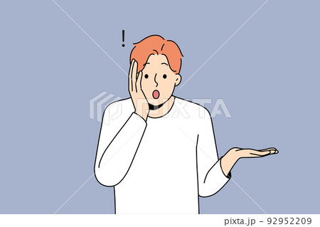 Stunned man shocked by unbelievable news  92952209