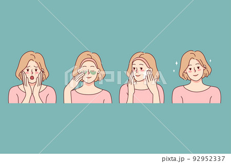 Woman before and after beauty treatment Woman before and after beauty treatment 92952337