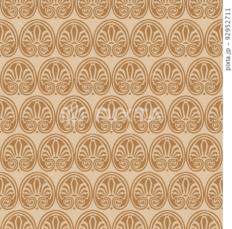 Greek decorative element flower Lotus pattern, greek shape seamless texture Greek decorative element flower Lotus pattern, greek shape seamless texture 92952711
