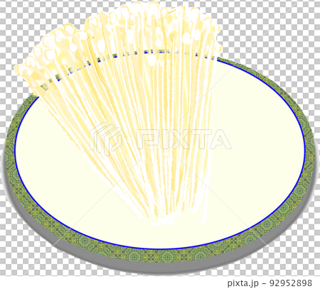 Illustration of enoki mushroom 92952898