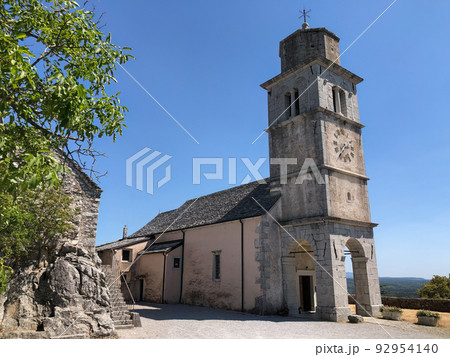 The Sanctuary of Monrupino church, Rocca di Monrupino near Trieste, Friuli-Venezia Giulia, north east Italy. The Sanctuary of Monrupino church, Rocca di Monrupino near Trieste, Friuli-Venezia Giulia, north east Italy. 92954140