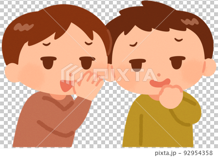内緒話をする男の子(悪い顔) 92954358