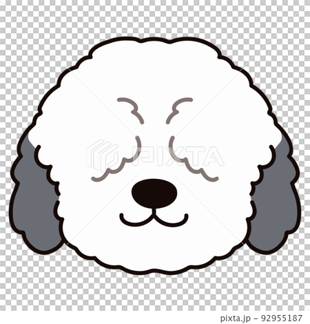 簡單可愛的老英國牧羊犬正面主線圖解 92955187