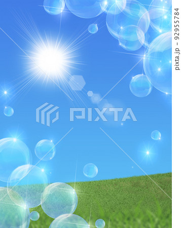 青空に浮かぶシャボン玉 92955784
