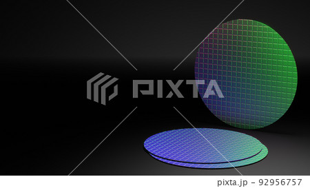 シリコンウエハーのCGイメージ 92956757