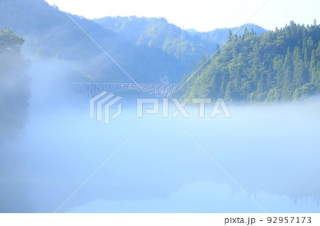 会津只見線 大沼郡三島町第一只見川橋梁 会津只見線 大沼郡三島町第一只見川橋梁 92957173