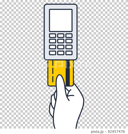 Illustration material to plug into the terminal to pay with a credit card 92957476